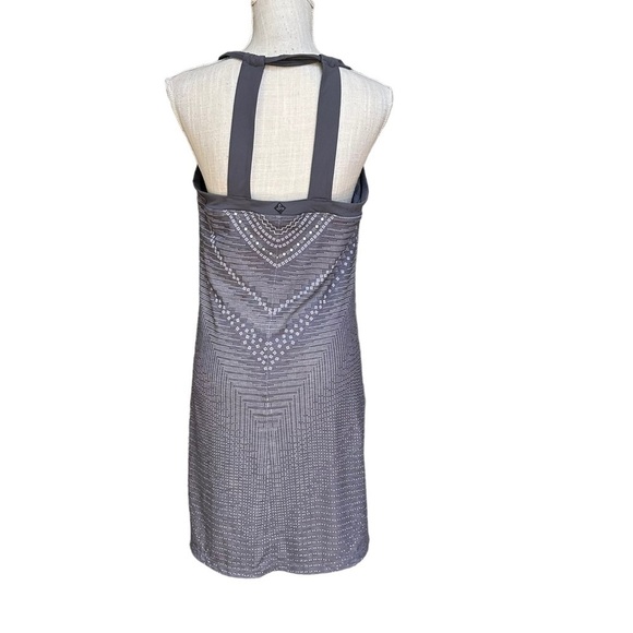 Prana Women's Grey Geometric Print Athletic Midi Dress Size L - Picture 3 of 12